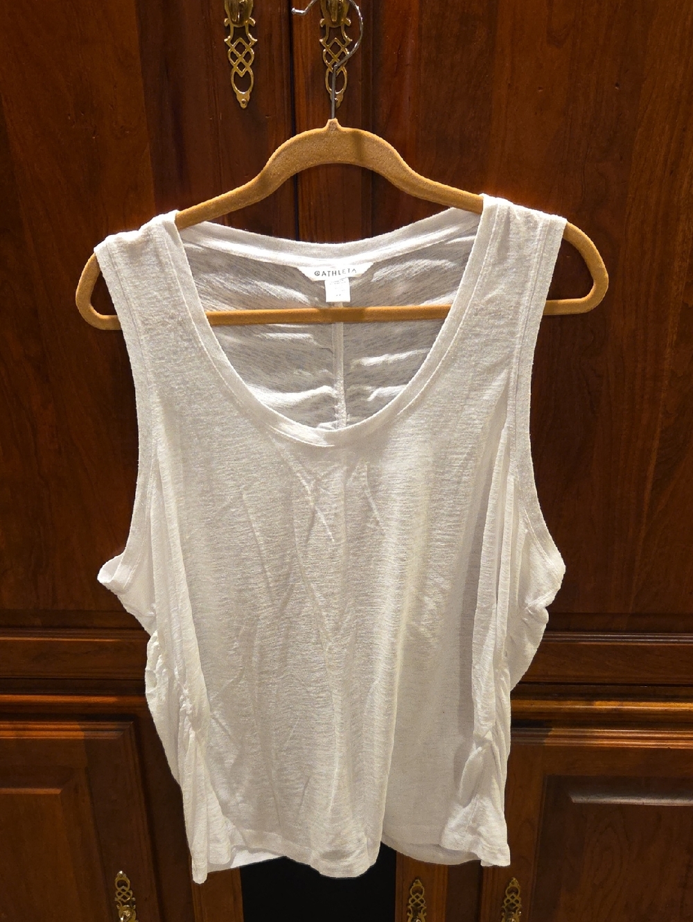 Athleta White Lightweight Scoop Neck Tank Top